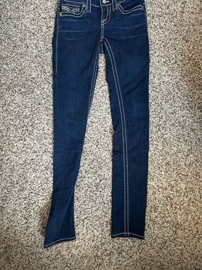 Big Star Women's Dark Indigo Skinny Jeans with Contrast Stitching